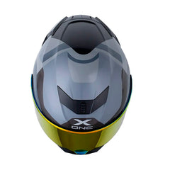 Casco X_One X-500 Rs Ilha Gris Gris Oscuro Visor Iridium Rojo