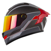 Casco X_One X-500 Rs Leap Gris Rojo Visor Iridium Rojo
