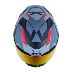 Casco X_One X-500 Rs Oracle Rojo Gris Oscuro Visor Iridium Rojo