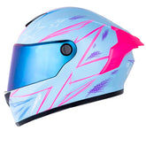 Casco X_One X-500 Rs Scrawl Azul Fucsia Visor Iridium Azul