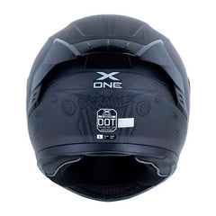 Casco X_One X-500 Rs Scrawl Gris Oscuro Negro Visor Iridium Azul