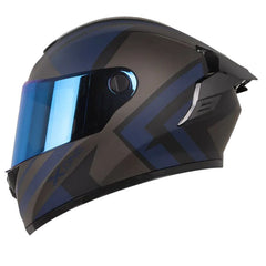 Casco X_One X-500 Rs Silk Negro Azul Visor Iridium Azul