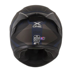 Casco X_One X-500 Rs Silk Negro Azul Visor Iridium Azul
