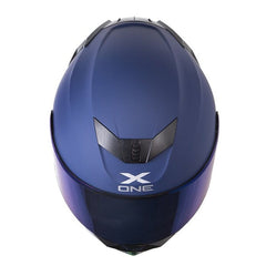 Casco X_One X-500 Rs Solid Azul Negro Visor Iridium Azul