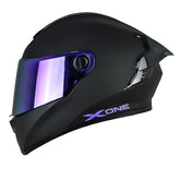 Casco X_One X-500 Rs Solid Negro Morado Visor Iridium Morado