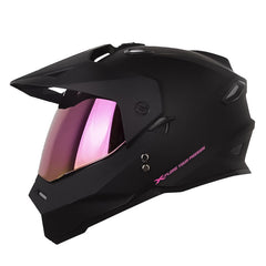 Casco X_One X-Mx328 Dv Solid Negro Fucsia Visor Iridium Morado
