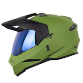 Casco X_One X-Mx328 Dv Solid Verde Negro Visor Iridium Azul
