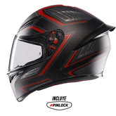 Casco Agv K1-S Multisling_063 Negro Rojo