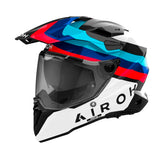 Casco Airoh Commander 2 Doom Negro Azul Rojo
