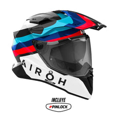 Casco Airoh Commander 2 Doom Negro Azul Rojo