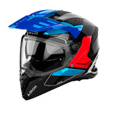 Casco Airoh Dual Bandit Tune Negro Azul Rojo