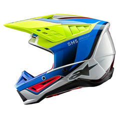 Casco Alpinestars S-M5 Sail Amarillo Azul Silver