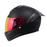 Casco Hjc C10 Solid Semi Flat Black Negro Visor Revo Rojo