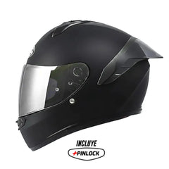 Casco Hjc C10 Solid Semi Flat Black Negro Visor Silver