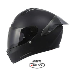 Casco Hjc C10 Solid Semi Flat Black Negro Visor Smoke