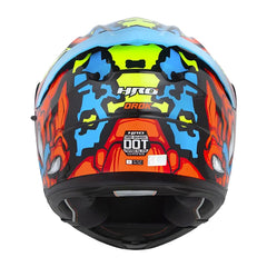 Casco Hro 3440Dv Drok Negro Naranja Visor Iridium Azul
