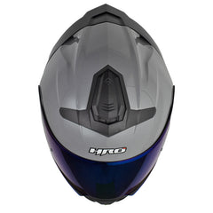 Casco Hro 3440Dv Solid Gris Oscuro Visor Iridium Azul