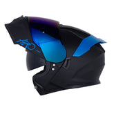 Casco Hro 3440Dv Solid Negro Azul Visor Iridium Azul