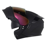 Casco Hro 3440Dv Solid Negro Gris Oscuro Visor Iridium Rojo