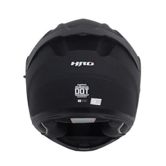 Casco Hro 3440Dv Solid Negro Gris Oscuro Visor Iridium Rojo