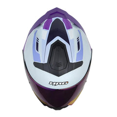 Casco Hro 3440Dv The Tide Azul Claro Morado Oscuro Visor Iridium Morado