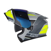 Casco Hro 3440Dv The Tide Gris Oscuro Visor Iridium Azul