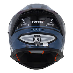 Casco Hro 3460Dv Airjet Azul Gris Claro Visor Iridium Azul