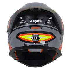 Casco Hro 3460Dv Airjet Gris Naranja Neon Visor Iridium Rojo