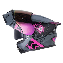 Casco Hro 3460Dv Airjet Gris Oscuro Fucsia Visor Iridium Fucsia