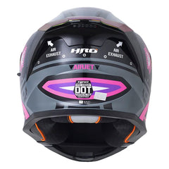 Casco Hro 3460Dv Airjet Gris Oscuro Fucsia Visor Iridium Fucsia