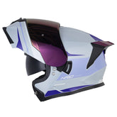 Casco Hro 3460Dv Akbar Azul Claro Blanco Visor Revo Morado