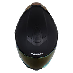 Casco Hro 3460Dv Solid Negro Rojo Visor Iridium Rojo