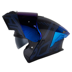 Casco Hro 3480Dv Evo Duality Azul Oscuro Negro Visor Iridium Azul
