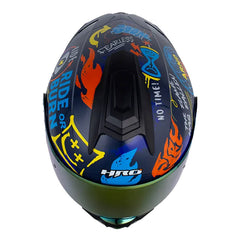 Casco Hro 3480dv Evo Bll Sht Azul Oscuro Azul Visor Iridium Rojo