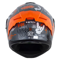 Casco Hro 3480dv Evo Bll Sht Gris Oscuro Naranja Visor Iridium Rojo