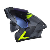 Casco Hro 3480dv Evo Nawara Gris Oscuro Amarillo Visor Iridium Azul