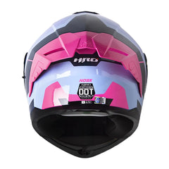Casco Hro 3480dv Evo Nosk Azul Claro Fucsia Visor Iridium Morado