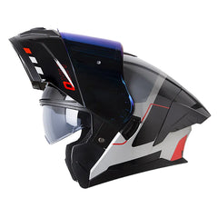 Casco Hro 3480dv Evo Nosk Gris Rojo Visor Iridium Azul