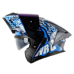 Casco Hro 3480dv Evo Over Azul Oscuro Azul Visor Iridium Azul