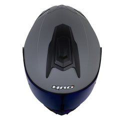 Casco Hro 3480dv Evo Solid Gris Azul Visor Iridium Azul
