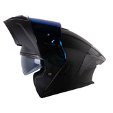 Casco Hro 3480dv Evo Solid Negro Gris Oscuro Visor Iridium Azul
