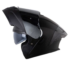Casco Hro 3480dv Evo Solid Negro Gris Oscuro Visor Iridium Silver