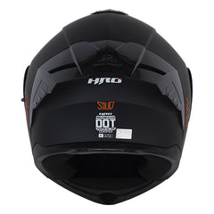 Casco Hro 3480dv Evo Solid Negro Naranja Visor Iridium Azul