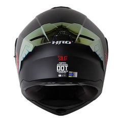 Casco Hro 3480dv Evo Solid Negro Rojo Visor Iridium Rojo