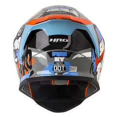 Casco Hro 506Sp Funky Gris Azul Visor Revo Rojo