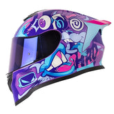 Casco Hro 506Sp Funky Morado Azul Visor Iridium Azul