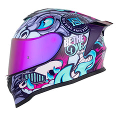 Casco Hro 506Sp Pytoner Morado Oscuro Rosado Claro Visor Iridium Morado