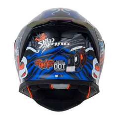 Casco Hro 506Sp Pytoner Negro Naranja Neon Visor Iridium Azul