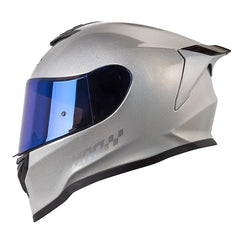 Casco Hro 506Sp Solid Camaleón Silver Visor Iridium Azul