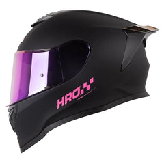 Casco Hro 506Sp Solid Negro Fucsia Visor Iridium Morado